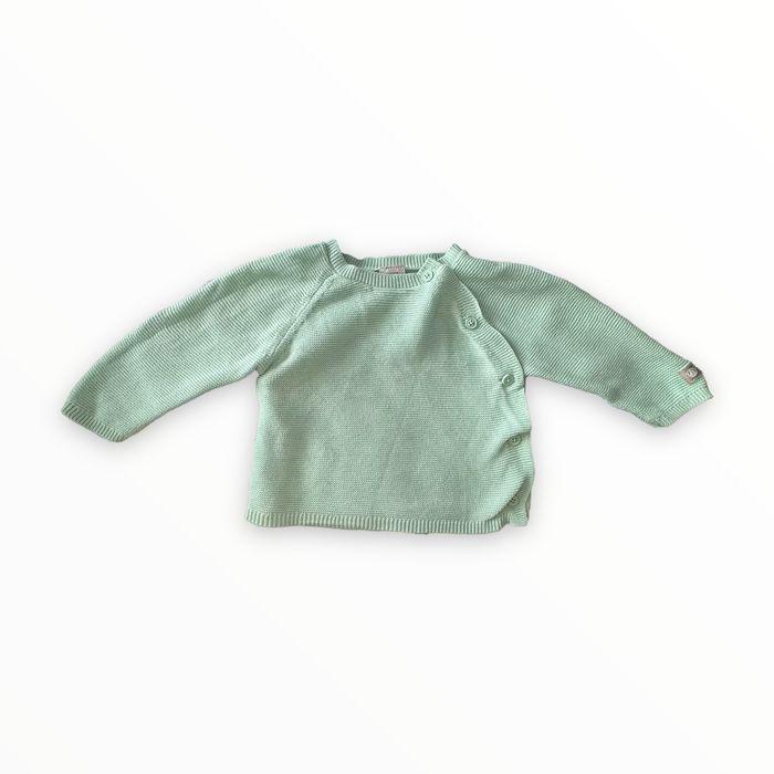 Cardigan menthe Petit Bateau 6 mois TBE (14€) - photo numéro 1