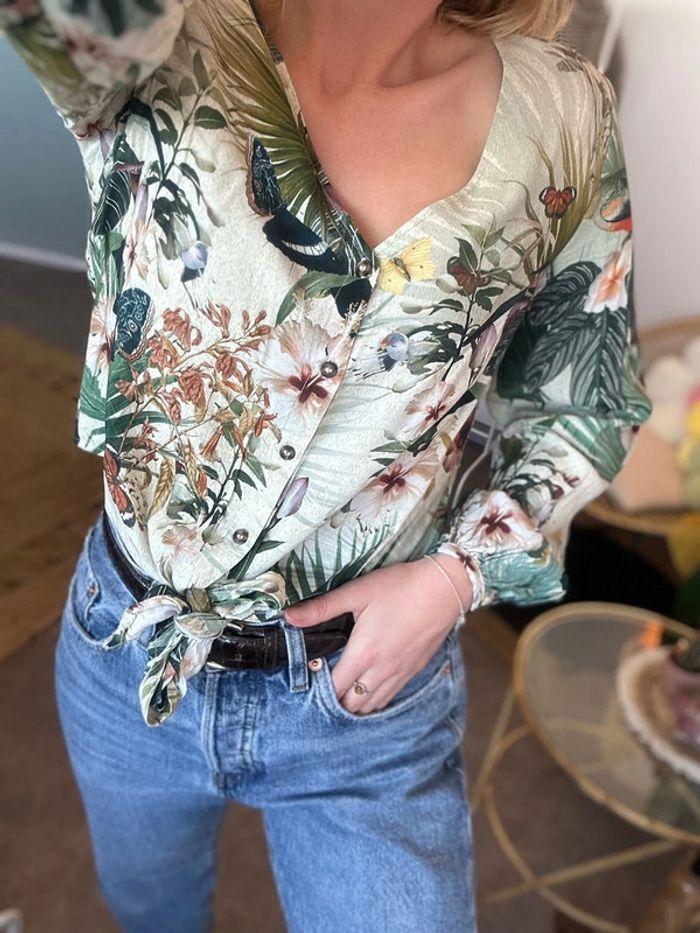 Blouse motifs fleurs & tropicaux taille 34 de chez H&M - photo numéro 4