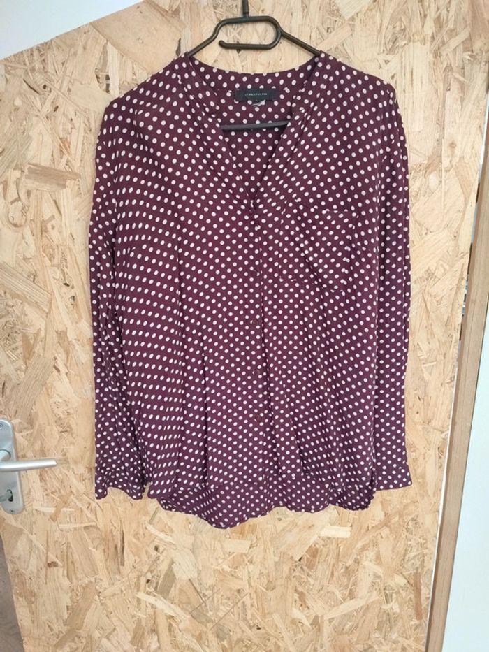 Blouse bordeaux à pois - photo numéro 2