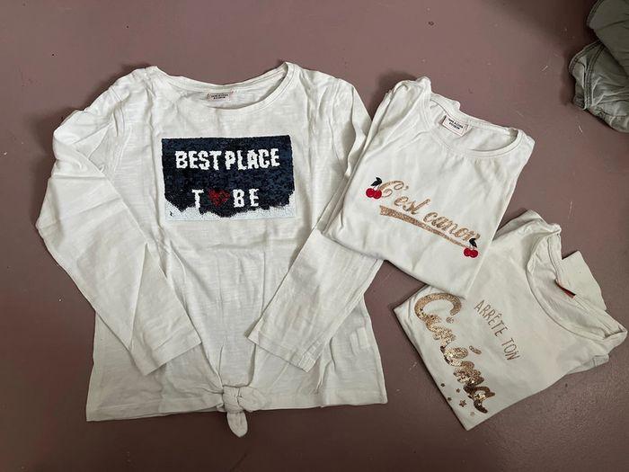 Lot 3 tee shirts fille 8 ans tao - photo numéro 1