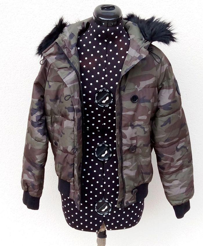 Doudoune à capuche Jennyfer style bombers imprimé militaire taille S - photo numéro 5