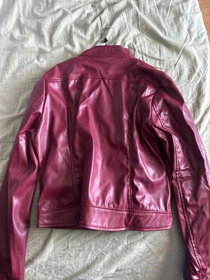 Blouson rouge similicuir taille l - photo numéro 2