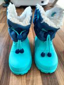 Bottes de neige ski bleues marines et turquoises 22-23