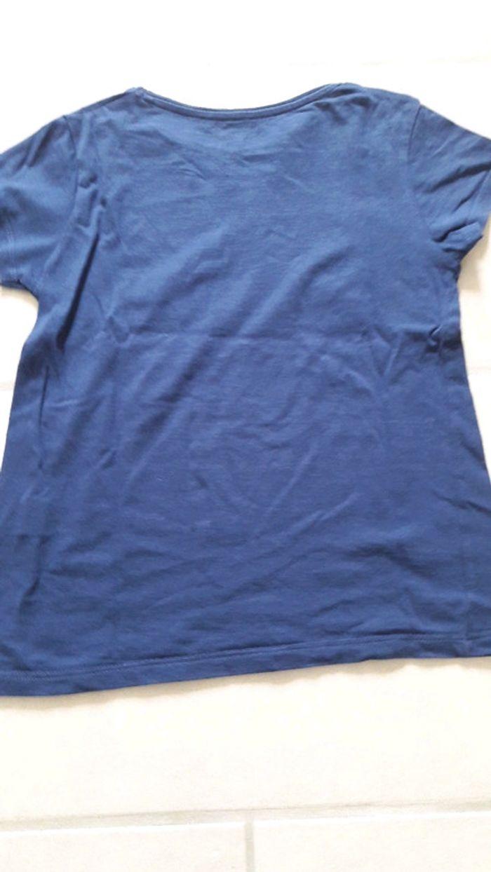 Tee shirt bleu marine motif ananas ecriture 12ans - photo numéro 4