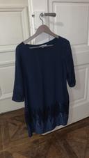 Robe bleu marine en soie Sud express taille S