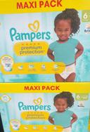 2 paquets de couches Pampers taille 6