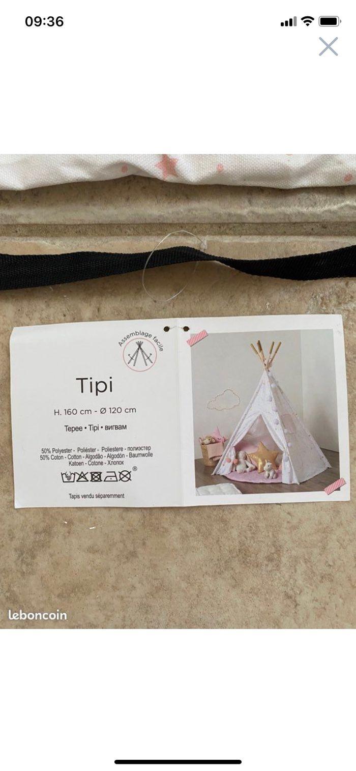 Tipi  blanc rose étoile doré - photo numéro 3