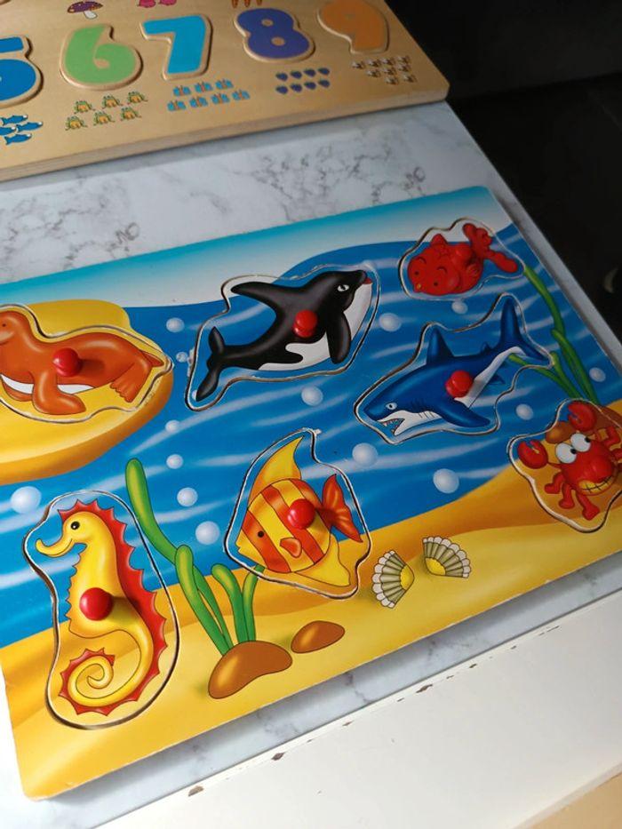 Lot de 6 puzzles en bois animaux chiffres - photo numéro 4