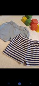 Lot de 2 shorts bébé taille 6 mois