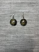 Boucles d'oreilles Grise Anthracite en verre