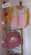 Sweat-shirt et tee-shirt fille 12 mois