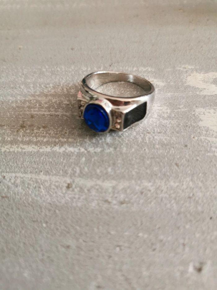 Bague homme pierre bleue T11 - photo numéro 3