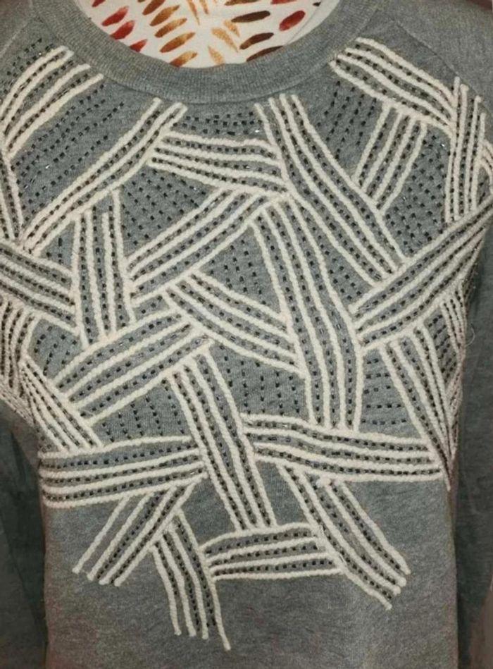 Pull gris  Zara  Taille  M - photo numéro 3