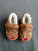 Chaussons fourrés renne Noël