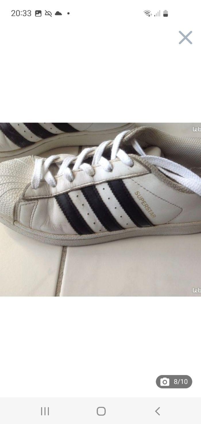 Baskets Adidas Superstar blanches et noires 37 1/3 (38) - photo numéro 8