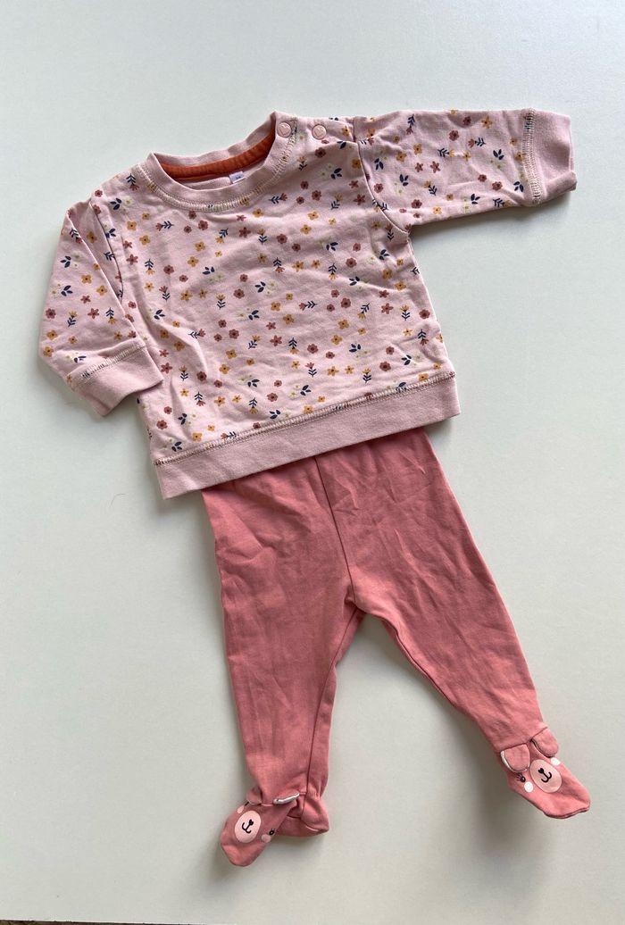 Ensemble petite fille bébé liberty vieux rose - photo numéro 1