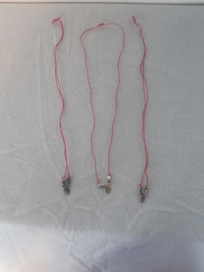 Lot de 3 colliers fille, ado rose - photo numéro 1