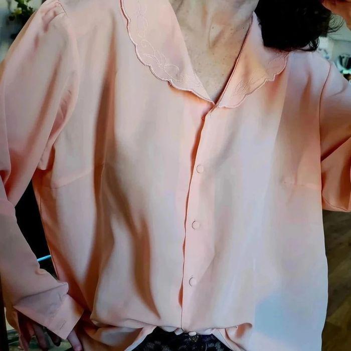 Blouse vintage baby doll tons de rose - photo numéro 3