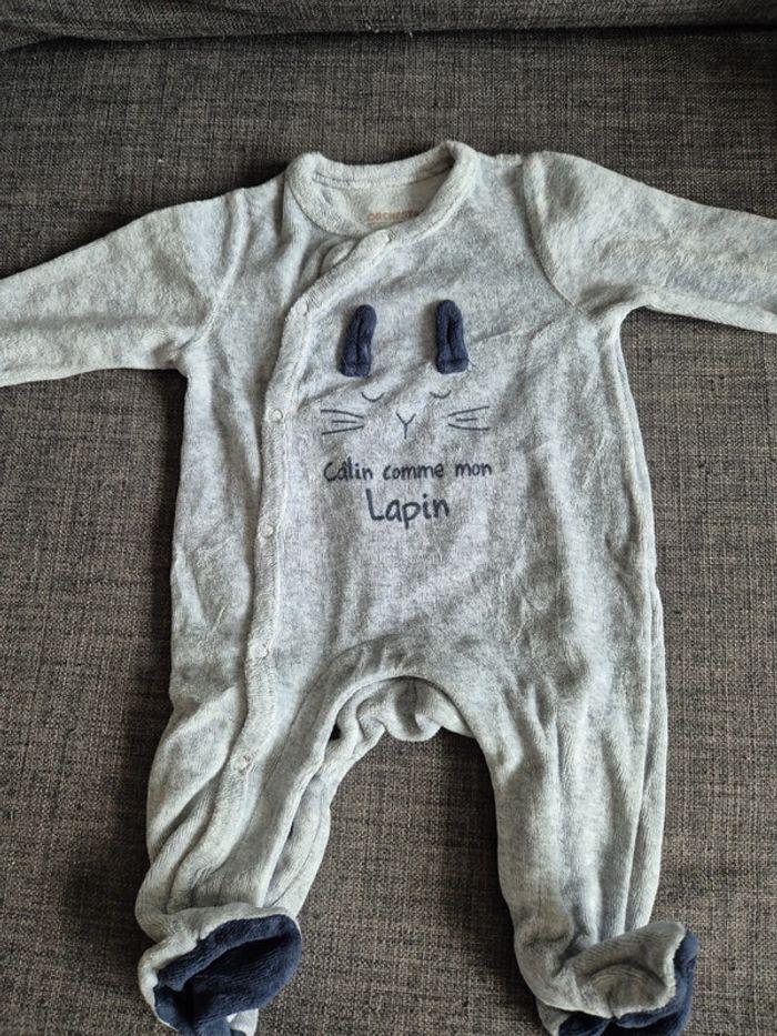 Lot de 6 pyjamas velours 1 mois - photo numéro 5