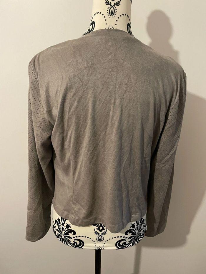 Veste manches longues gris en daim suédine taille 40 - photo numéro 4