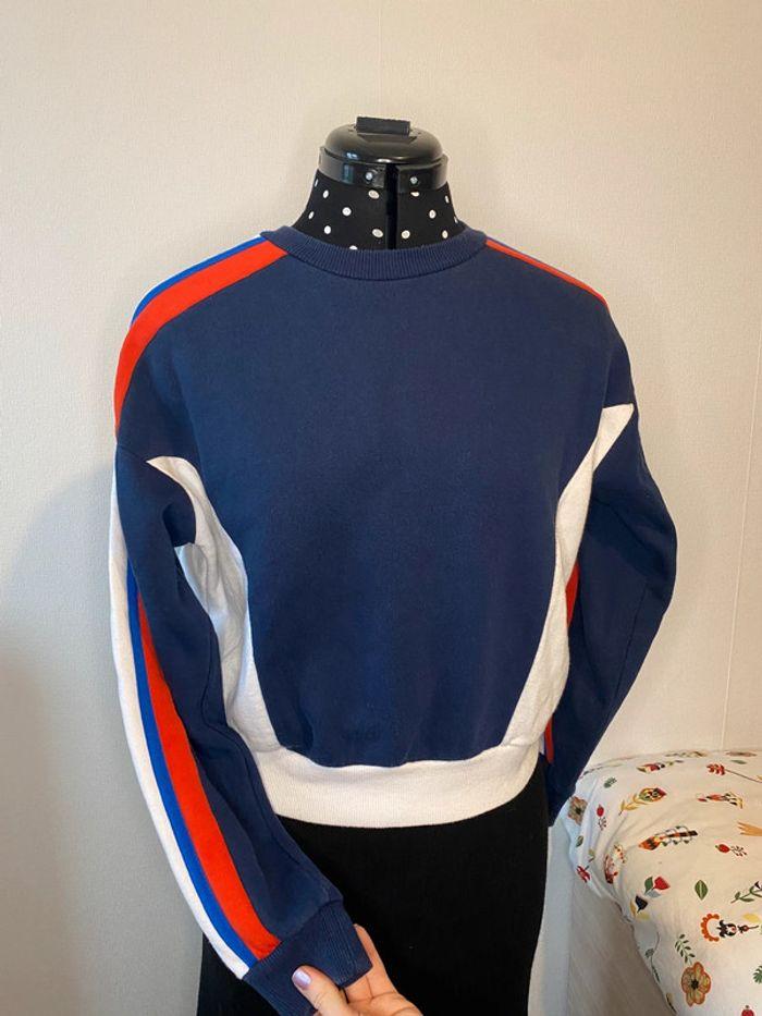 Sweat tricolore bleu, blanc, rouge Bizzbee taille XS - 34 - photo numéro 1