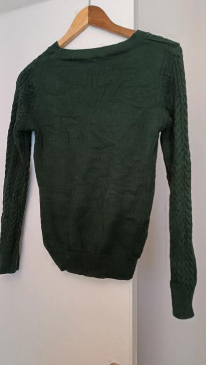 Pull hiver femme taille s vert sapin H&M Basics - photo numéro 2