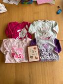 Lot 4 pyjamas fille 3 mois velours c1