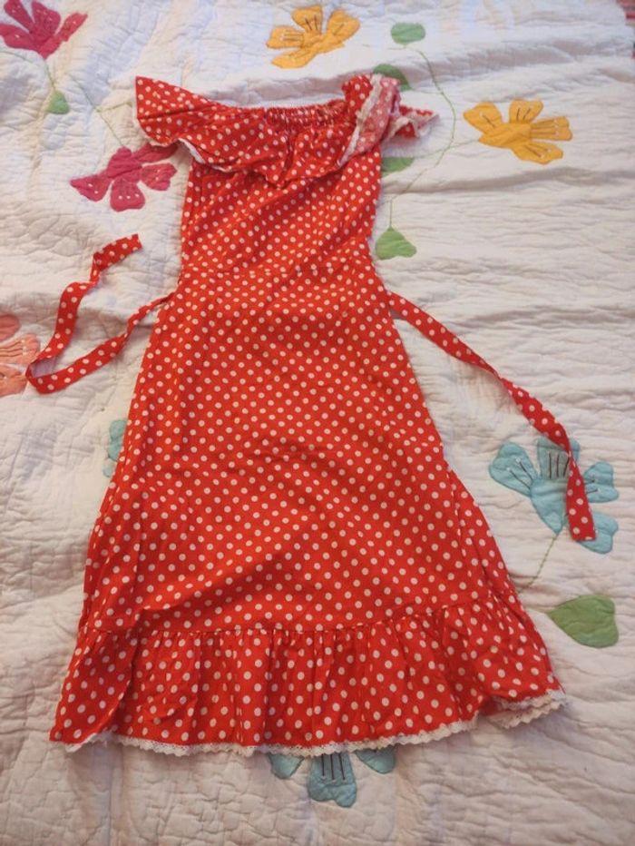 Robe Gitane rouge à pois blancs Taille 36 - photo numéro 3