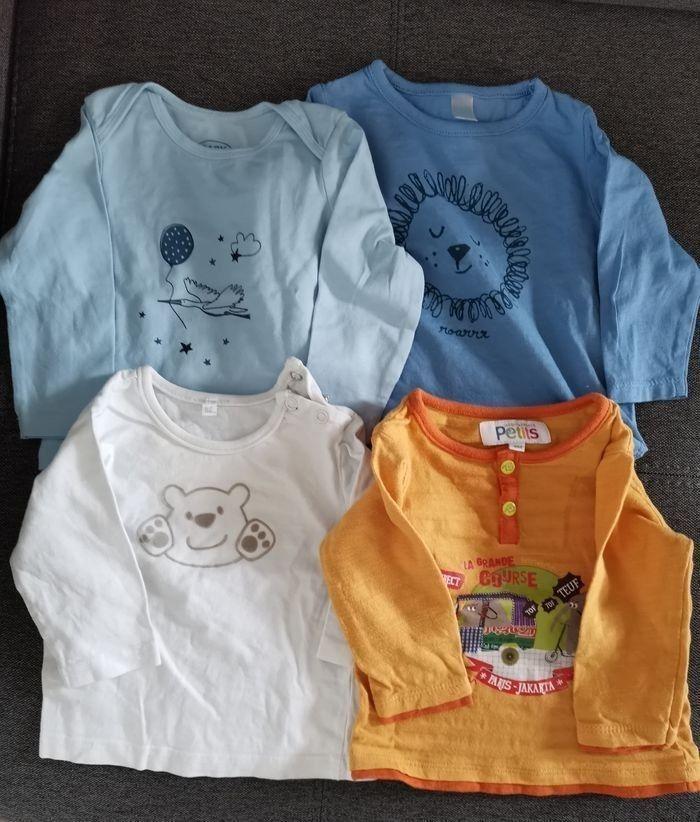 Lot t shirts manches longues bébé 6 mois - photo numéro 1