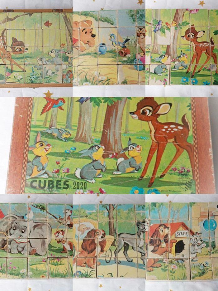 Cube bois puzzle walt Disney Bambi belle clochard lady tramp Dumbo Winnie pooh l'ourson garnier - photo numéro 1