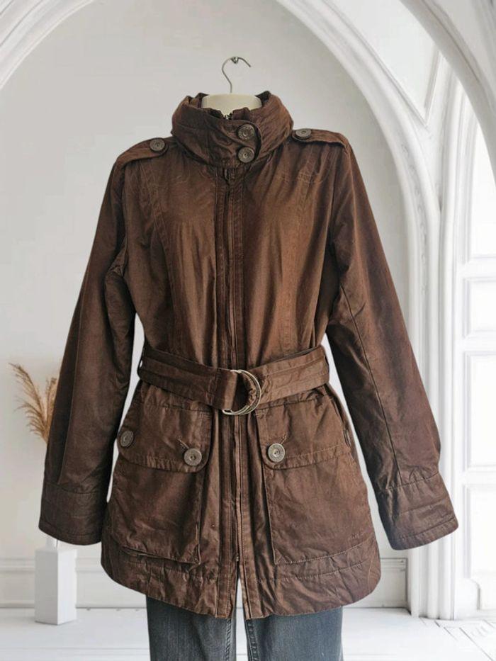 Manteau / parka marron ceinturé Mat de Misaine - photo numéro 2