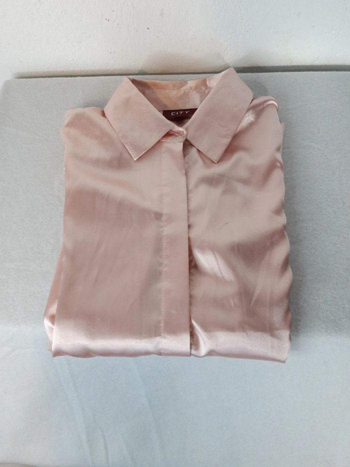 Chemise blouse marque city taille 36 S rose poudré métallisé - photo numéro 17