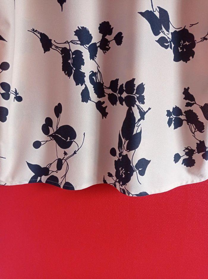 Blouse taille 44 Crème Fleurs Marine - photo numéro 8