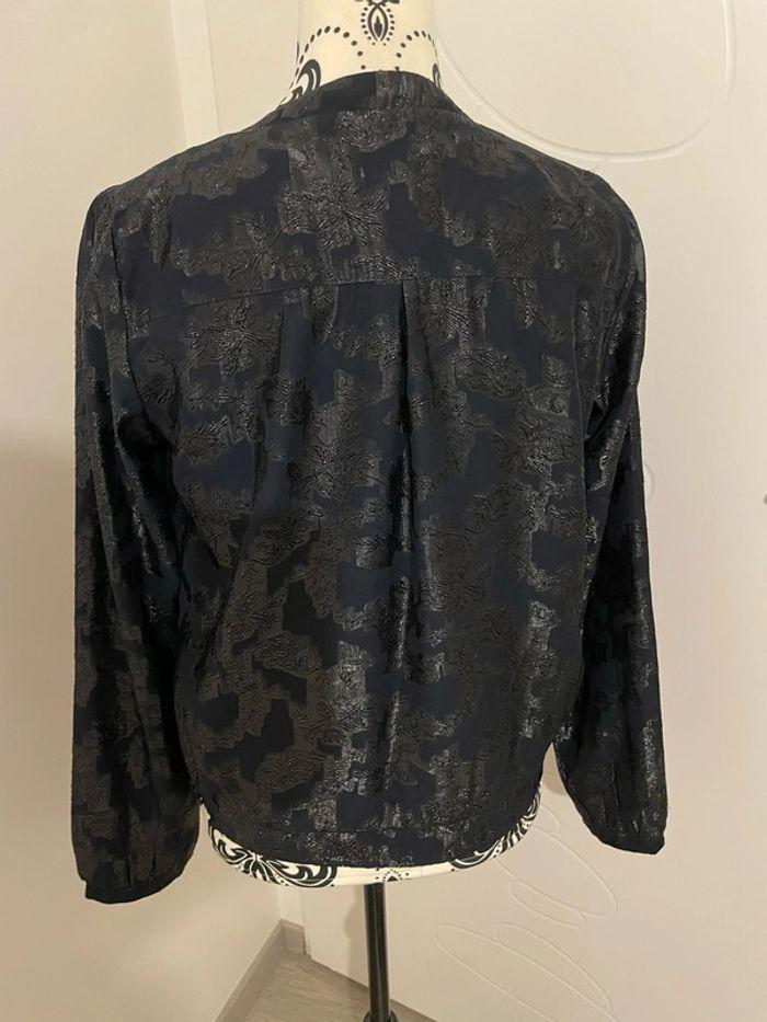 Veste blouson à manches longues bleu marine motifs perle noir grain de malice taille 38 - photo numéro 5