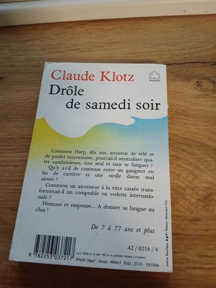 LIVRE DROLE DE SAMEDI SOIR DE CLAUDE KLOTZ - photo numéro 2