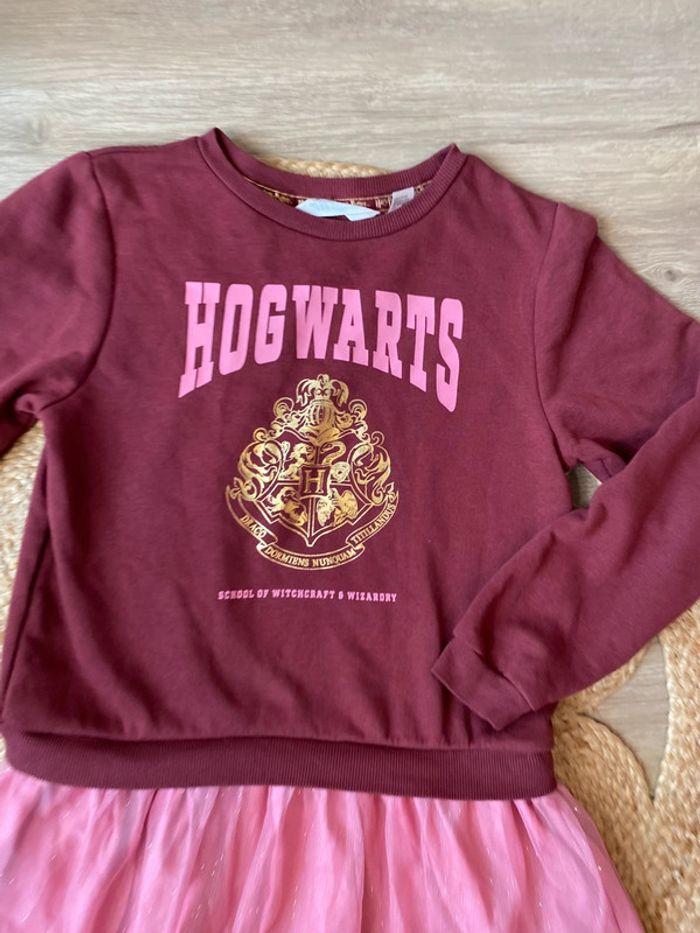 Robe sweat avec tulle Harry Potter rose et bordeaux H&M taille 9-10 ans - photo numéro 2