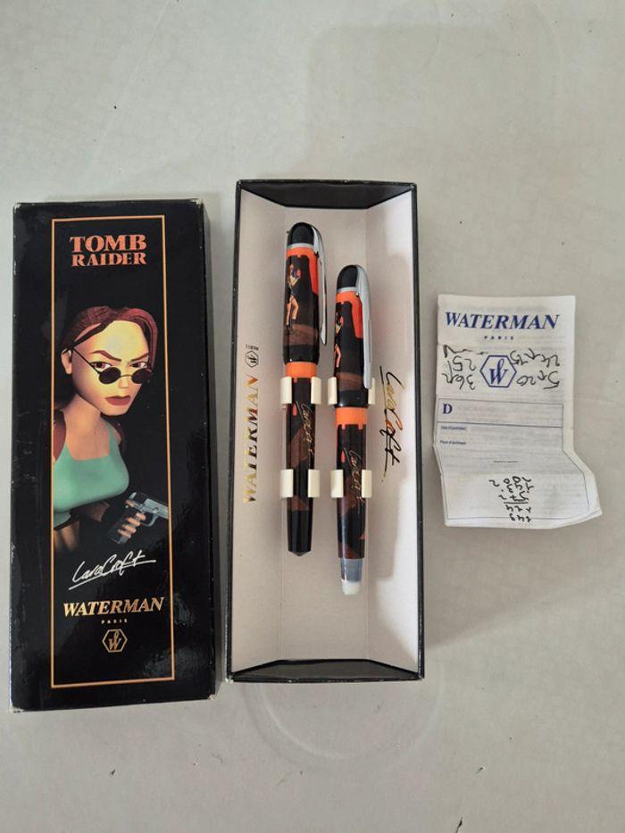 Waterman tomb raider Lara Croft Stylo duo Plume et Roller 1999 Rare - photo numéro 2