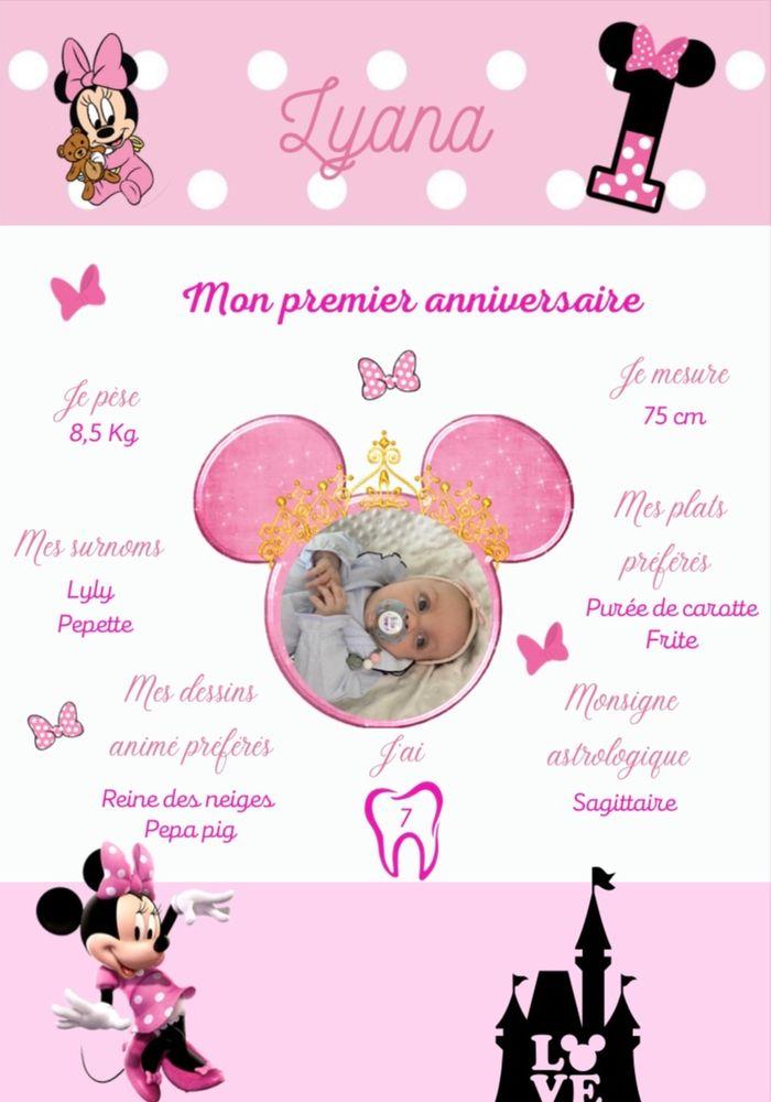 Cadre anniversaire minnie personnalisable