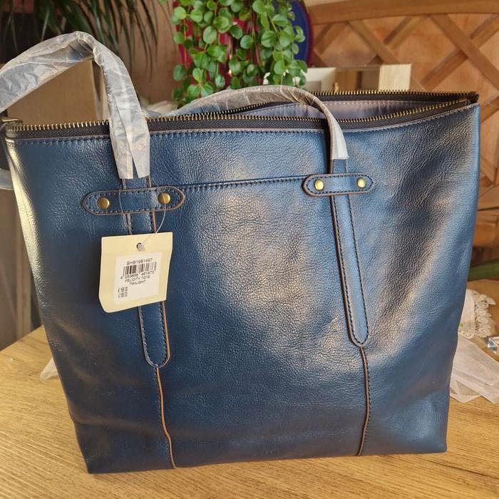 Sac Fossil Cuir Bleu - photo numéro 6