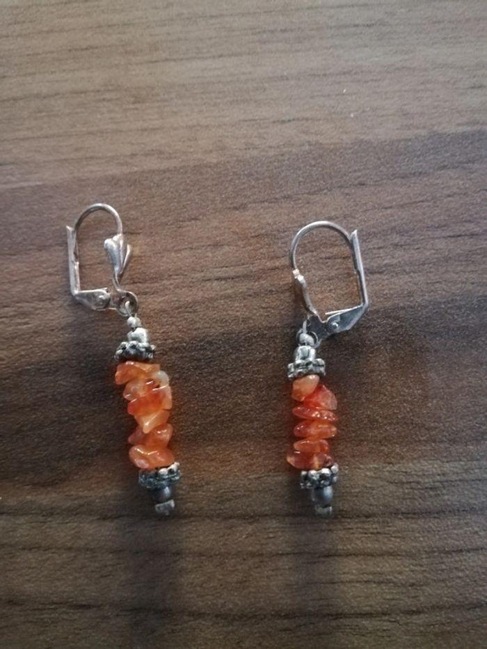 Boucle d'oreilles oranges - photo numéro 2