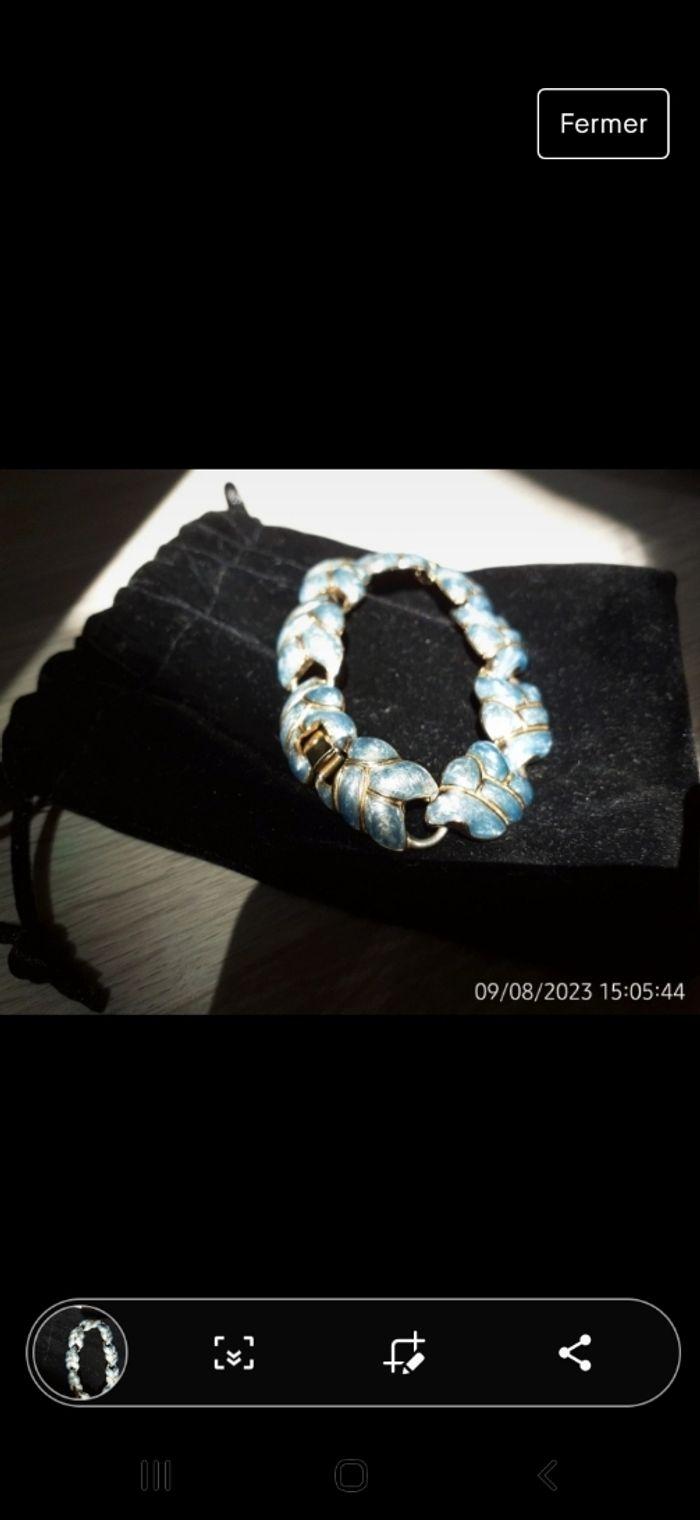 Magnifique bracelet motifs épis bleu nacré - photo numéro 6