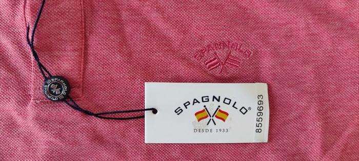 Polo piqué chiné couleur rose marque Spagnolo pour homme taille M - photo numéro 6