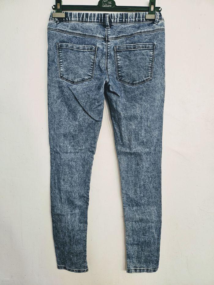 Pantalon style jean enfant unisexe - coupe skinny fit - bleu jean - 14 ans - Kiabi - photo numéro 3