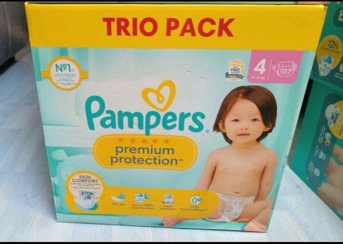 Trio pack couches Pampers premium protection taille 4