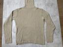 Pull col roulé beige homme