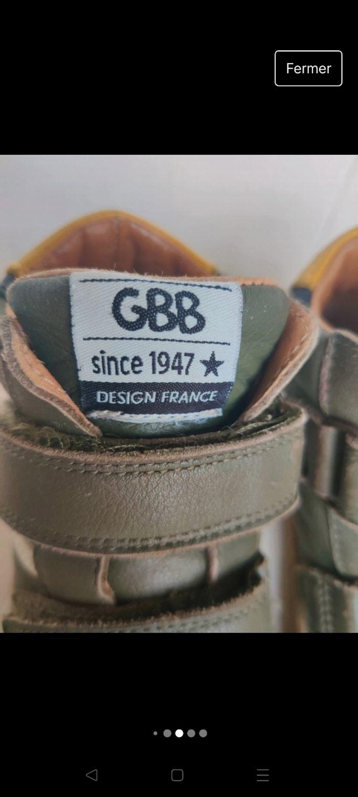 Bottines scratchs GBB kaki jaune beige pointure 26 - photo numéro 6