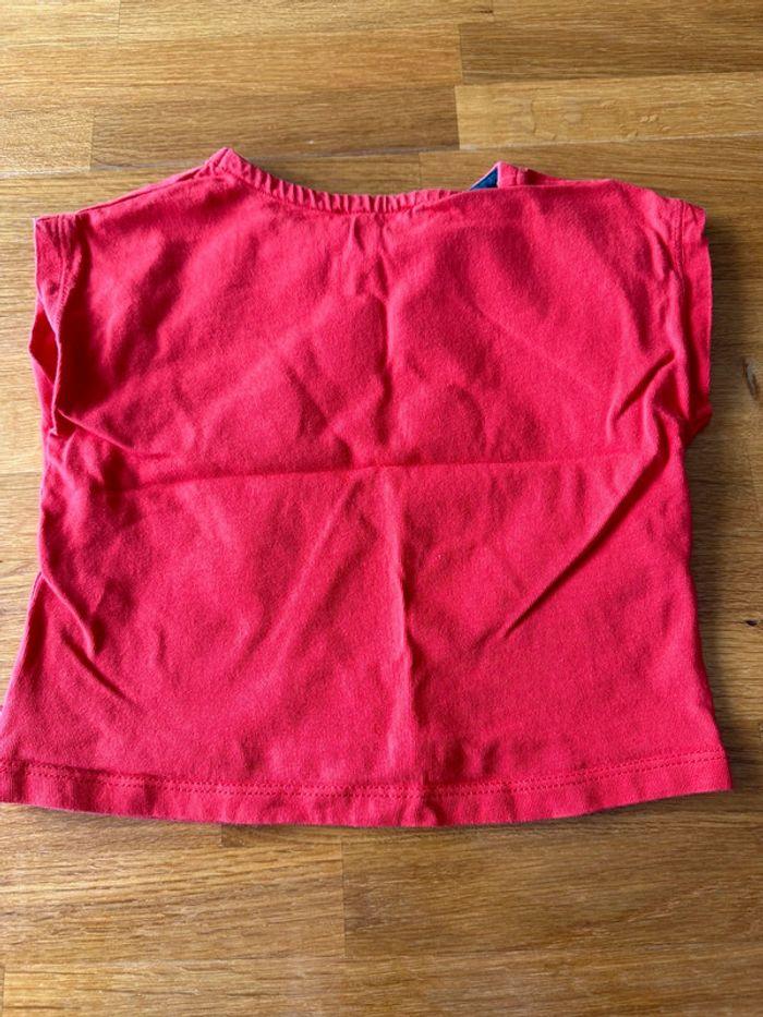 T-shirt Okaidi fille 3 ans rouge cœurs - photo numéro 3