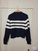 pull d'hiver KOOKAÏ marine blanc taille L