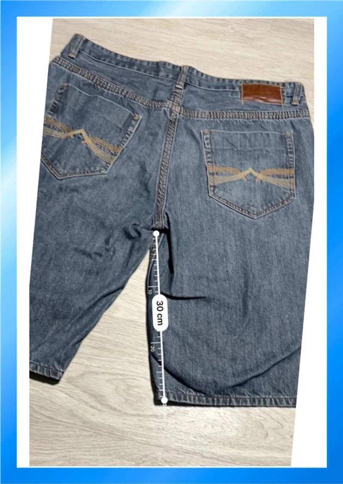 🩳 Short vintage brodé hip hop Ecko UNLTD en jean Bleu Taille 40 XL 🩳 - photo numéro 4