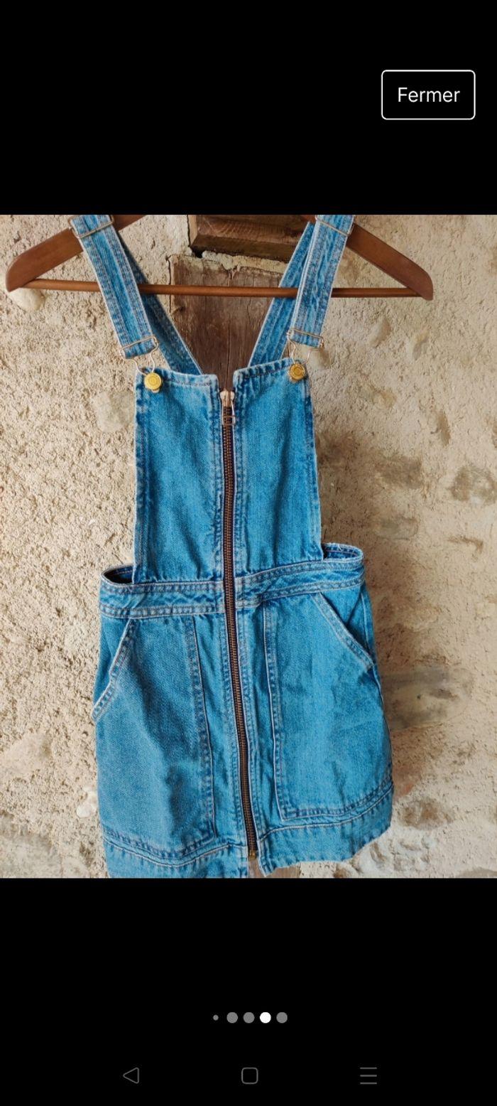 Salopette robe fermeture éclair jean Stradivarius taille 32 original denim - photo numéro 9